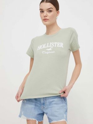 Pamut póló Hollister Co. zöld