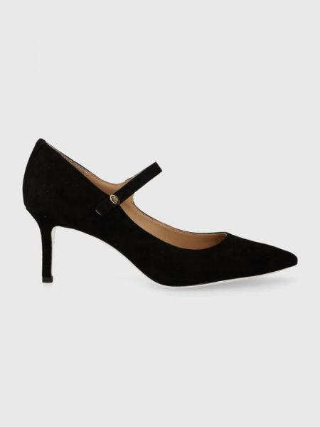 Замшевые туфли на каблуке на высоком каблуке Lauren Ralph Lauren черные