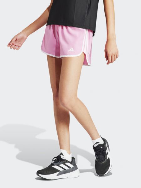 Slim fit priliehavé športové šortky Adidas ružová