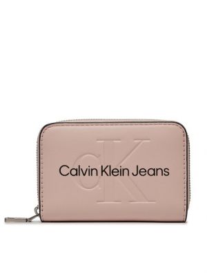 Denarnica z zadrgo Calvin Klein Jeans roza