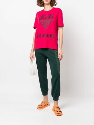 T-krekls ar apdruku Love Moschino sarkans