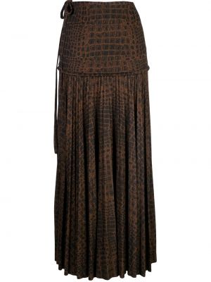 Falda con estampado animal print plisada Proenza Schouler marrón