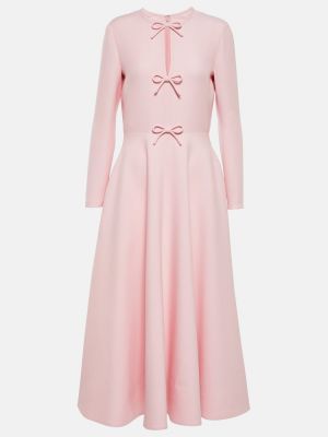 Růžové midi šaty s mašlí Valentino