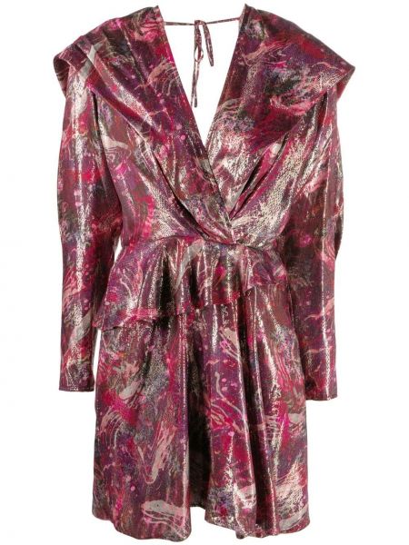 Kleid mit print mit rüschen Iro pink