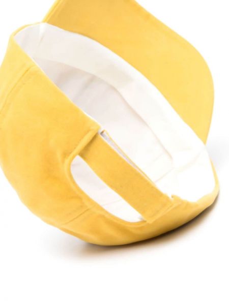 Haftowana czapka z daszkiem bawełniana Isabel Marant żółta