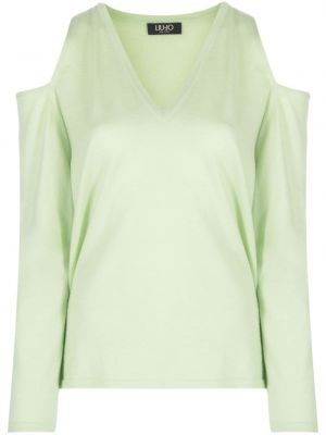 Плетен пуловер Liu Jo зелено