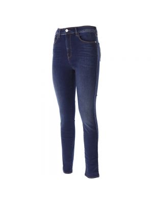 Jeansy skinny z wysoką talią Emporio Armani niebieskie