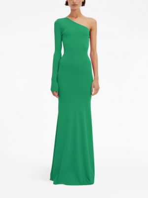 Asymetrické večerní šaty Victoria Beckham zelené