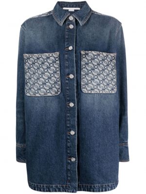 Jeanshemd aus baumwoll mit print Stella Mccartney blau