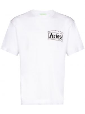 Тениска с принт Aries бяло