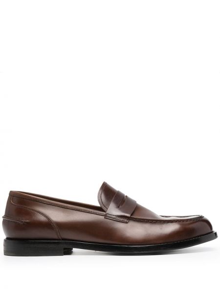 Slip-on nahast loafer-kingad Alberto Fasciani pruun