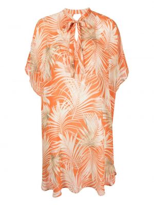 Trópusi mintás ruha nyomtatás Fisico narancsszínű