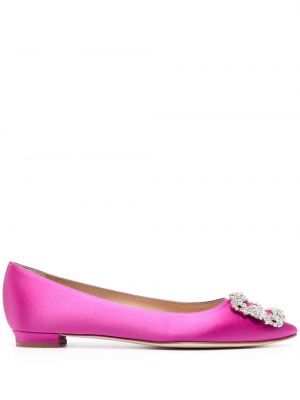 Pantofi cu cataramă Manolo Blahnik roz