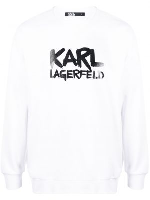 Felpa con stampa Karl Lagerfeld bianco