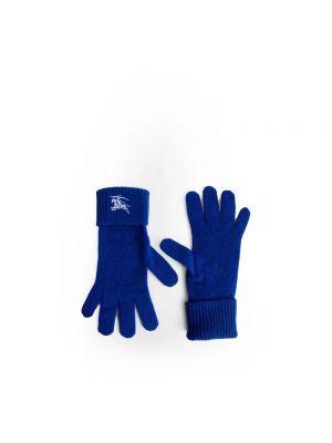 Niebieskie rękawiczki z kaszmiru Burberry