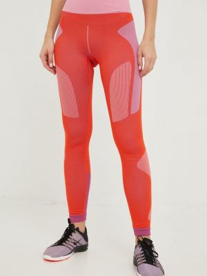 adidas by Stella McCartney legginsy treningowe damskie kolor pomarańczowy wzorzyste