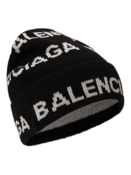 Шерстяная шапка Balenciaga черная