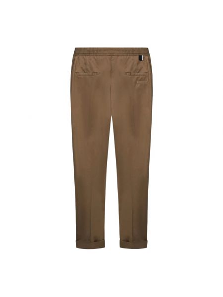 Spodnie wełniane slim fit Low Brand brązowe