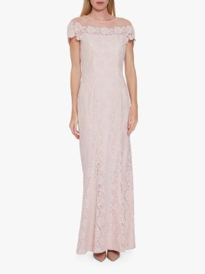 Длинное платье с вышивкой Gina Bacconi розовое