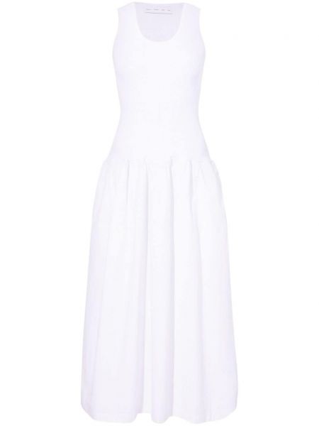 Pamučna haljina s lađastim izrezom Proenza Schouler White Label bijela
