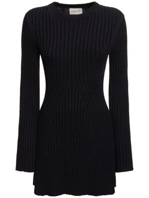 Mini vestido de algodón Loulou Studio negro