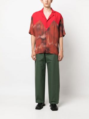 Košile s abstraktním vzorem Ahluwalia červená