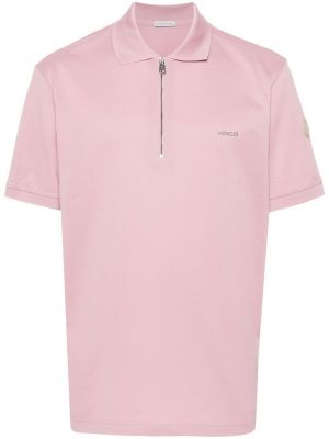Bombažna polo majica Moncler roza