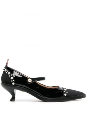Полуотворени обувки с перли Thom Browne черно