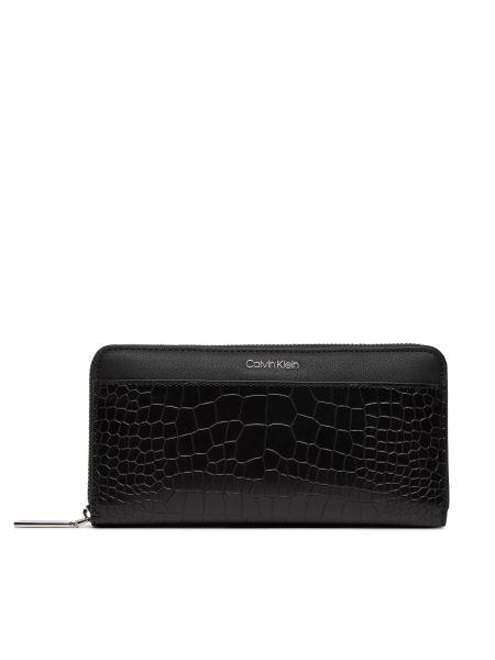 Μεγάλο πορτοφόλι με φερμουάρ Calvin Klein μαύρο
