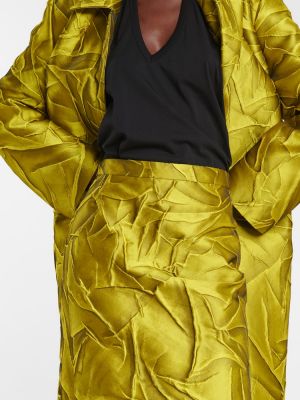 Žakárové midi sukně Dries Van Noten žluté