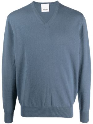 Kašmírový sveter s výstrihom do v Allude modrá