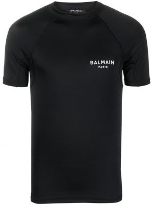 Majica s potiskom z okroglim izrezom Balmain