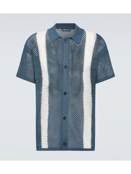 Camicia di cotone Frescobol Carioca blu
