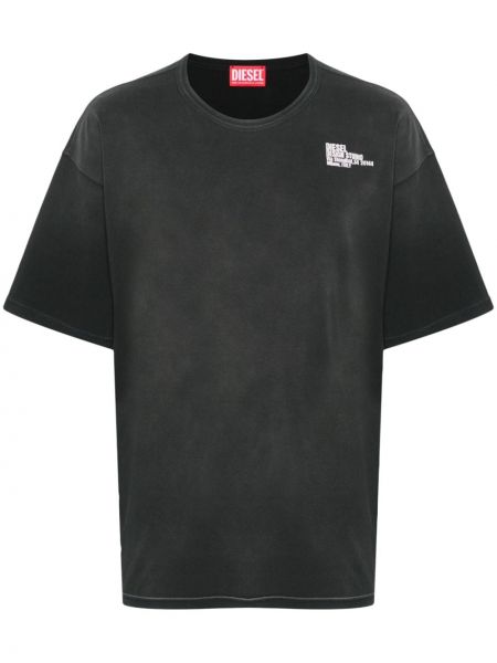 Bavlněné tričko Diesel černé
