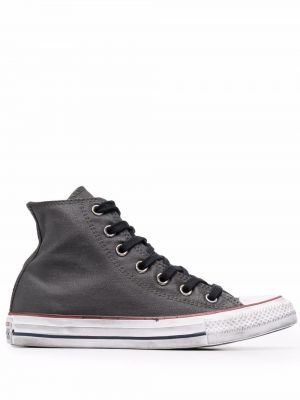 Парусиновые высокие кроссовки на шпильке Converse, черный