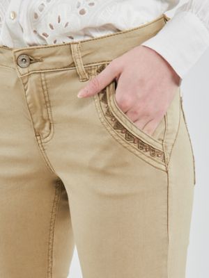 Spodnie z kieszeniami Cream beżowe