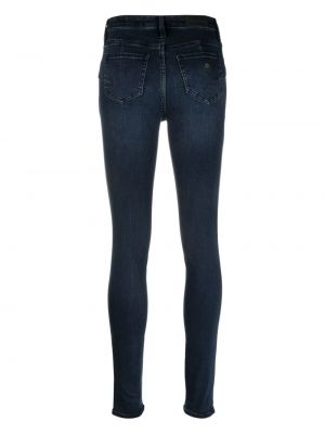 Skinny fit džinsai aukštu liemeniu Armani Exchange mėlyna