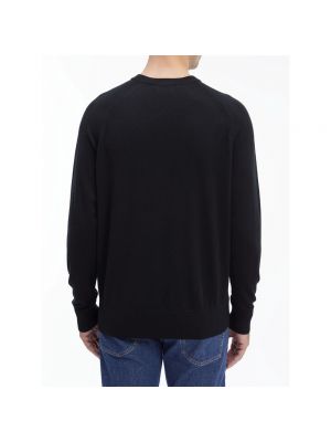 Jersey de lana de lana merino de tela jersey Calvin Klein negro
