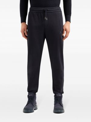 Bavlněné sportovní kalhoty s výšivkou Armani Exchange černé