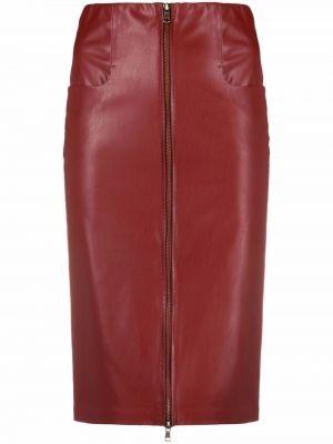 Falda de cintura alta con cremallera Patrizia Pepe rojo