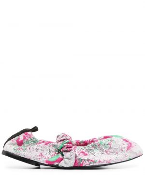 Ниски обувки на цветя с принт Ganni розово