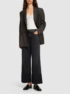 Voľné džínsy s vysokým pásom Goldsign čierna