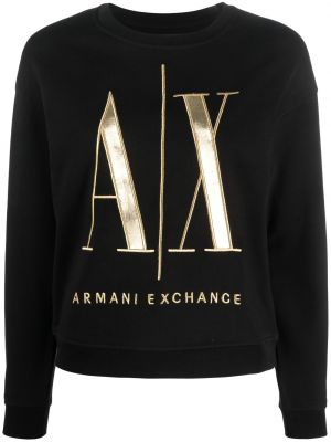 Bavlněná mikina Armani Exchange černá