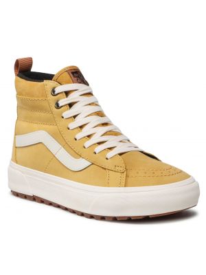Sneakersy skórzane Vans - żółty