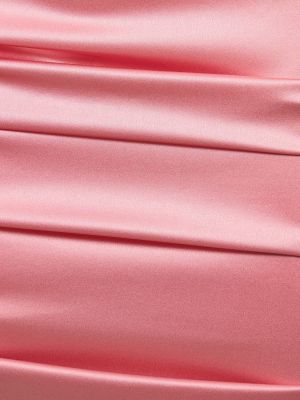 Копринена сатенена мини рокля с драперии Magda Butrym розово