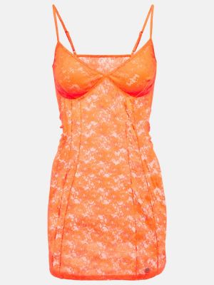 Mini vestido de encaje Balenciaga naranja