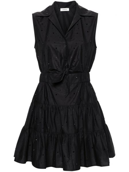 Βαμβακερή φούστα mini Sandro μαύρο
