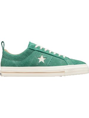 Замшевые кеды со звездочками ретро Converse зеленые