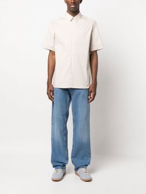 Chemise en coton avec manches courtes Calvin Klein beige