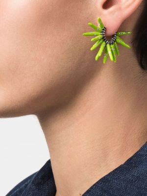 Boucles d'oreilles à boucle en cristal Bottega Veneta vert